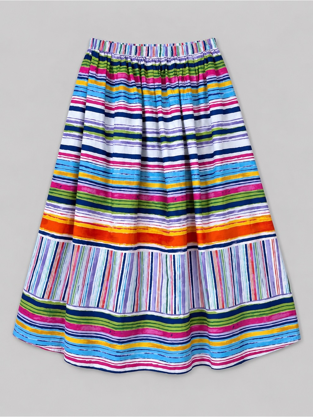 Ashley Stewart Tiered Maxi Skirt Size 12 Coastal Euro Summer Bohemian Striped